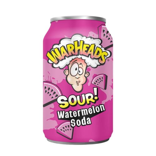 Warheads Sour Watermelon Soda görögdinnye ízű savanyú üdítőital 330ml