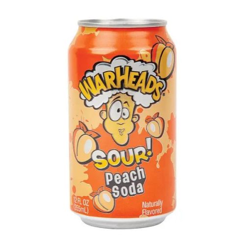 Warheads Sour Peach Soda őszibarack ízű savanyú üdítőital 330ml