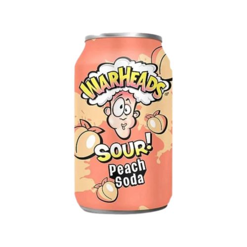 Warheads Sour Peach Soda őszibarack ízű savanyú üdítőital 330ml