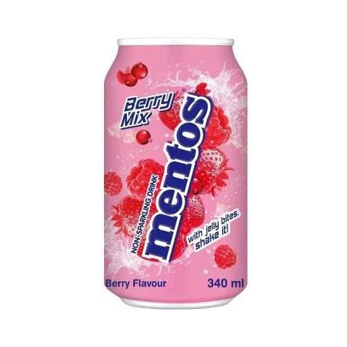 Mentos Berry Mix - Bogyós gyümölcs ízű üdítő zselé darabokkal 340ml