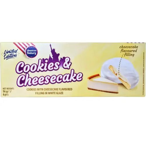 AB Cookies and Cheesecake sajttorta ízű tejbevonatos keksz 96g