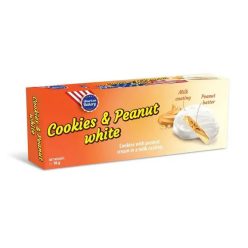   AB Cookies and Peanut White mogyorókrémes fehércsokis keksz 96g