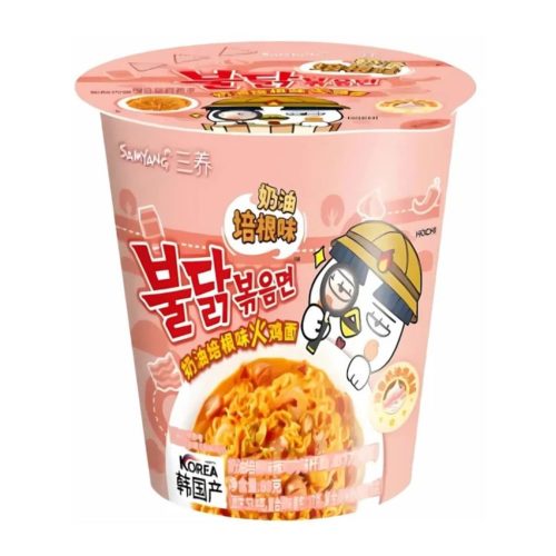 SamYang Buldak Csirke Rosé - Bacon és Sonka Ízesítésű Ramen Tészta 80g