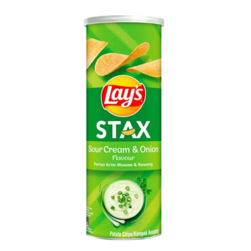 Lays Stax Sour Creme & Onion  Hagymás - Tejfölös ízű Burgonya Chips 170g