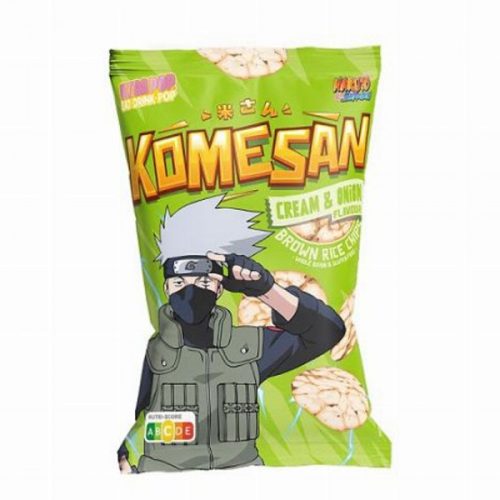 Ultra Pop Kakashi Komesan Rice Chips Cream and Onion - Tejföl és Hagyma Ízű Ropogós Rízs chips 60g 