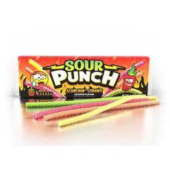 Sour Punch Scorchin Straws csípős gumicukor 128g