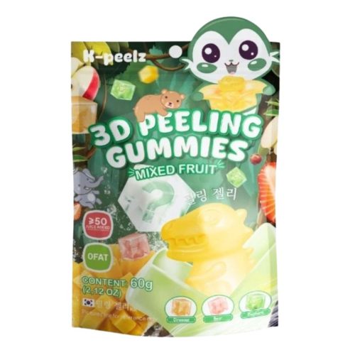 K-Peelz Vegyes Gyümölcsös 3D Hámozható Gumicukrok 60g
