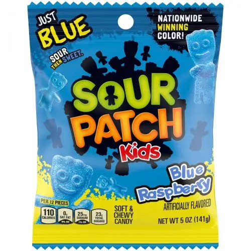 Sour Patch Kids Blue Raspberry kék málnás savanyú gumicukor 102g