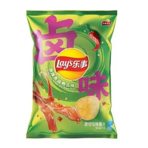 Lays csípős kacsanyelv ízű burgonyachips 70g