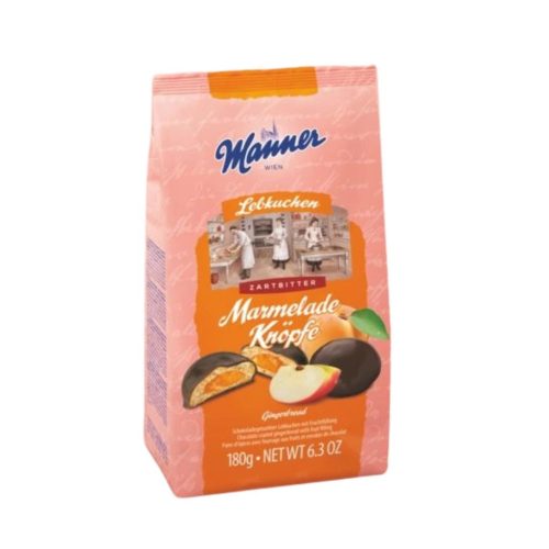Manner Mézeskalács barackos és almás töltelékkel csokoládéval bevonva 180g