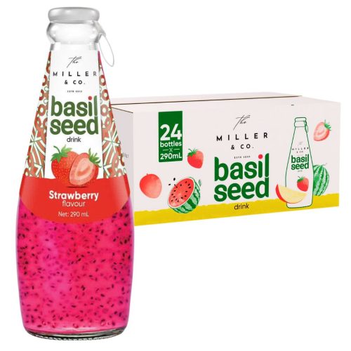 Basil Seed Eper ízű bazsalikommagos ital 290ml karton (24 darab)