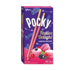   Glico Pocky Festive Delight - Erdei gyümölcsös macaron ízű kekszrudak 33g