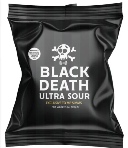 Black Death Ultra Sour - Exclusive to Mr Simms - citromos savanyú cukor 100g (8 darab)