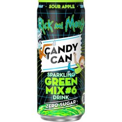    Candy Can Rick & Morty Green mix  - cukormentes savanyú alma ízű limonádé 330ml