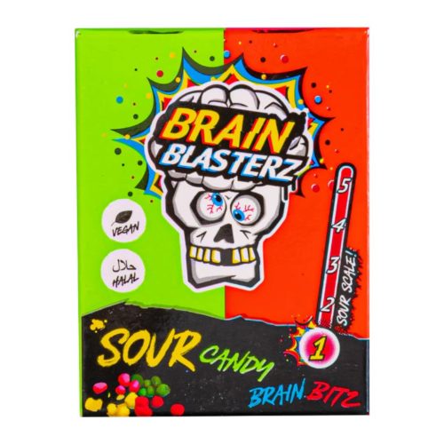 Brain Blasterz Brain Bitz Alma és Eper ízű savanyú cukorka 45g