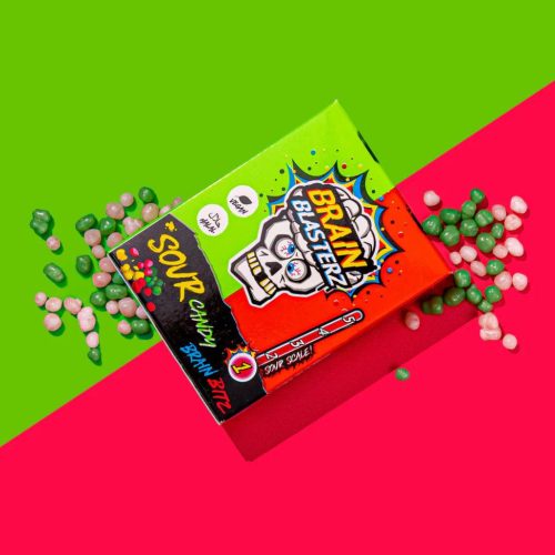 Brain Blasterz Brain Bitz Alma és Eper ízű savanyú cukorka 45g