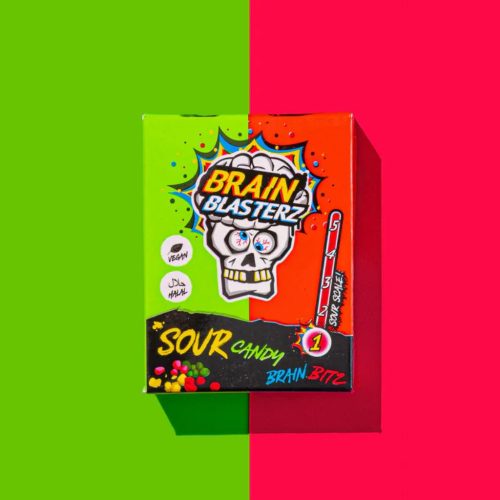Brain Blasterz Brain Bitz Alma és Eper ízű savanyú cukorka 45g