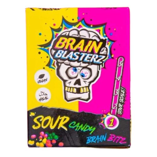 Brain Blasterz Bitz citrom és málna ízű savanyú cukorka 45g