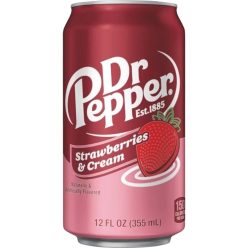   Dr Pepper Strawberry&Cream USA Krémes Eper ízű szénsavas üdítőital 355ml DRS